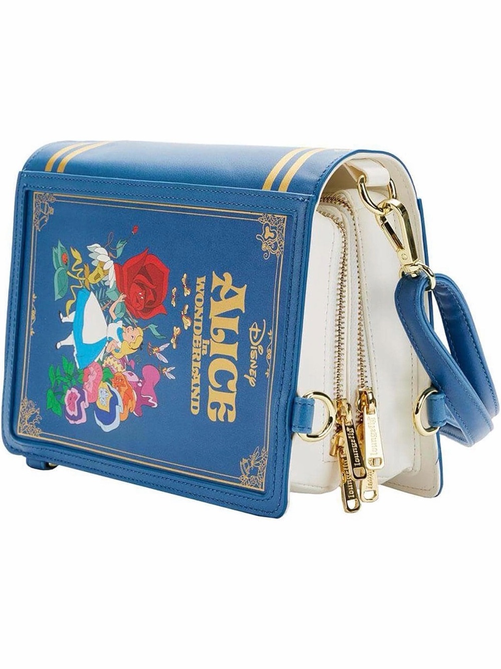 Disney Loungefly Alice in Wonderland Blue Book Crossbody Bag/Backpack - Picture 5 of 9